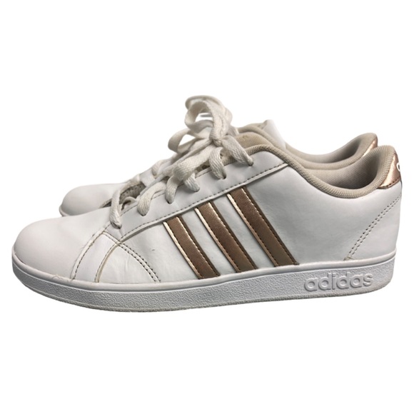 Adidas Neo Comfort Footbed Striped Sneakers Women’s 6 White - Picture 2 of 11